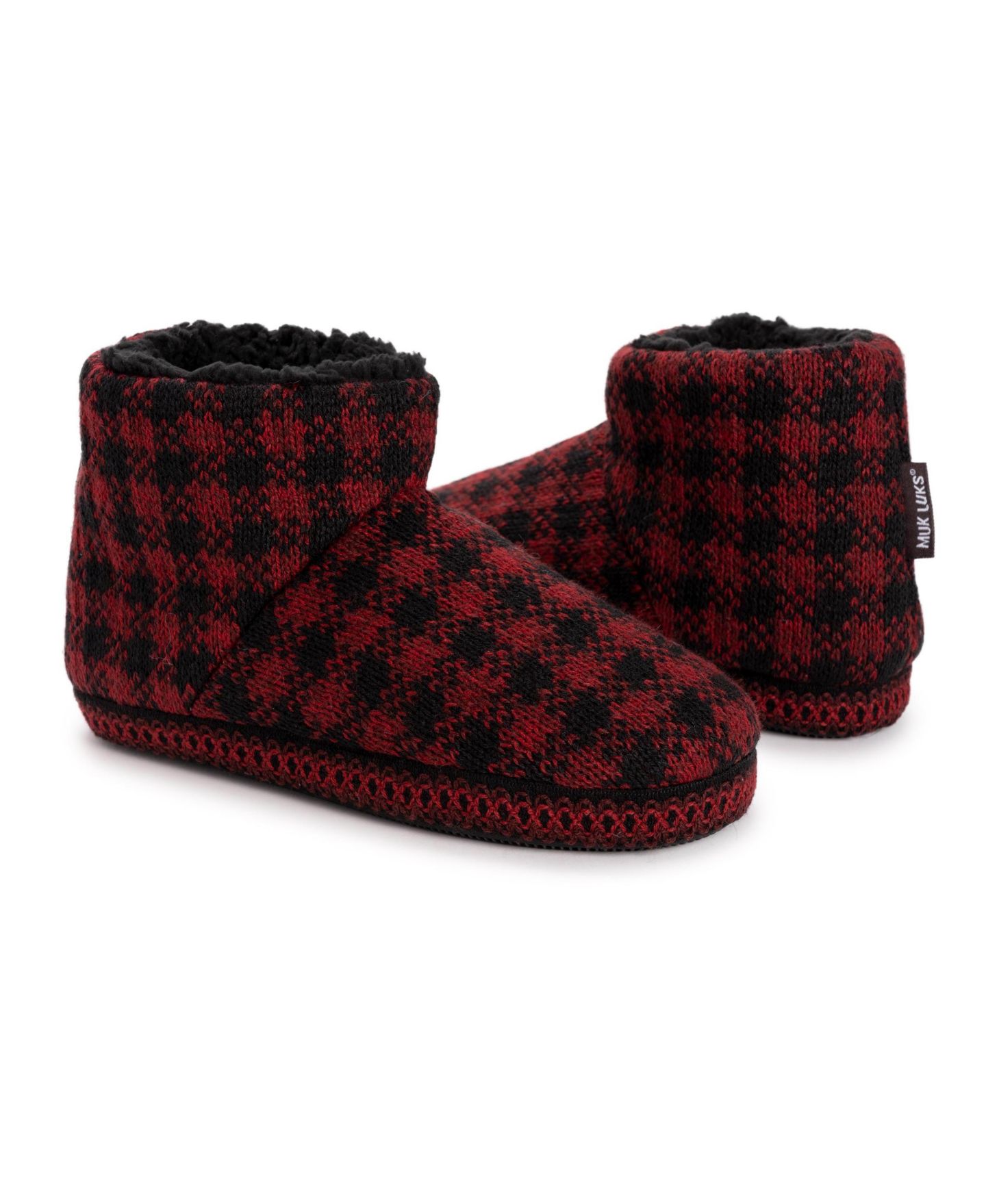 Женские тапочки MUK LUKS Favina Slipper, цвет: Красный клетчатый меланжевый — фото 6