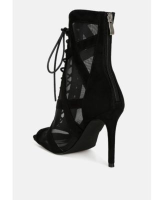 Womens Anarki Mesh Lace-Up Ankle Boots