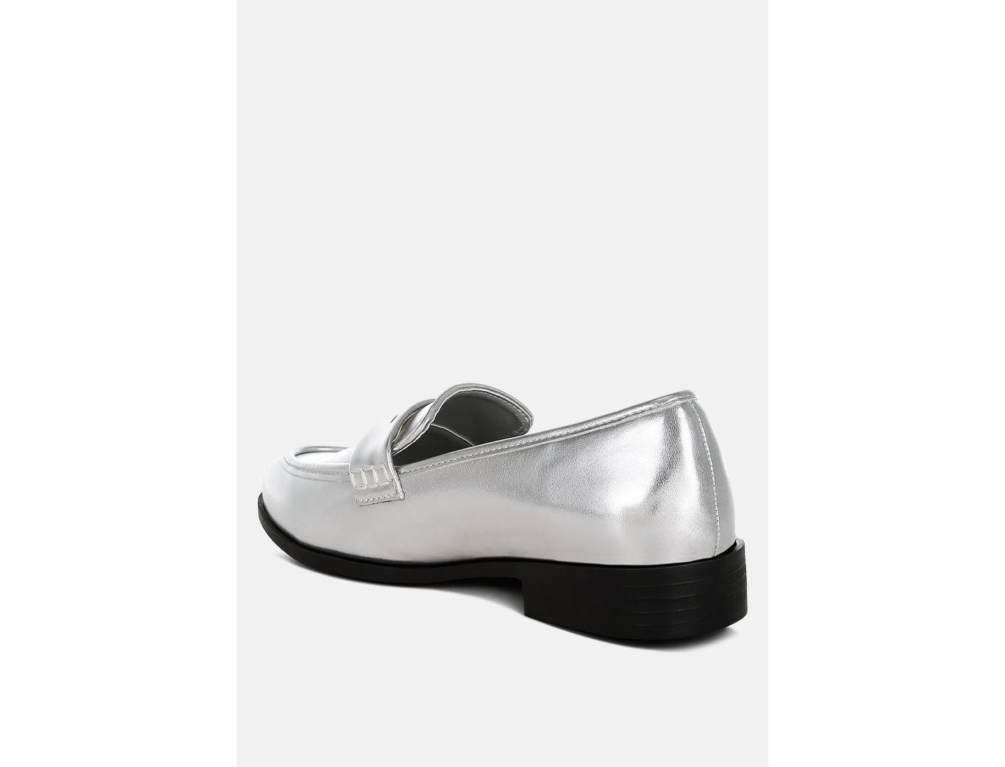 Женские туфли London Rag Rugle Metallic Faux Leather Flat, цвет: Серебряный — фото 3