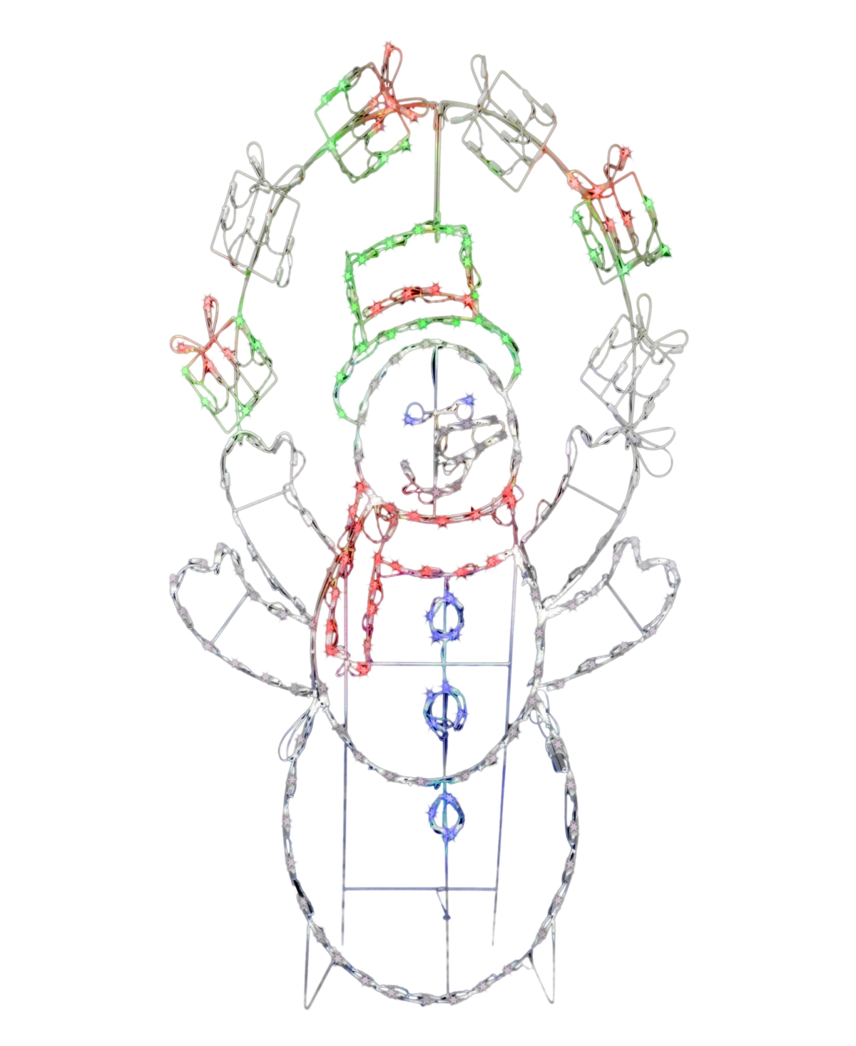 Puleo International 5' 2d Outdoor Snowman Christmas Holiday Decor In Multi