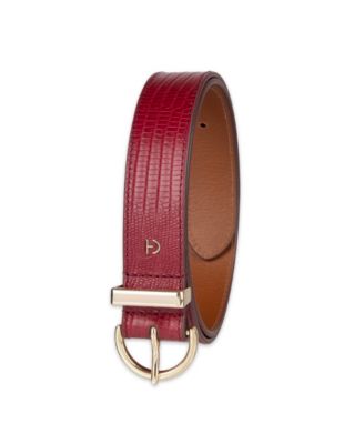 Women's Lizard-Texture Leather Dress Belt