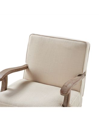 Rinaldo Wooden Upholstered Armchair with Wooden Legs