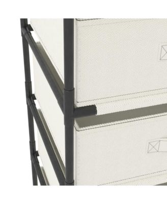 Cream Steel and Polyester Lightweight Storage Rack