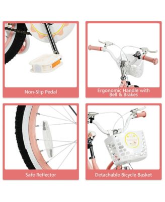 18'' Kids Bike Toddlers Adjustable Freestyle Bicycle with Training Wheels