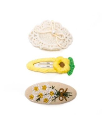 Girls 3pc Hair Clip Crochet Meadow Set