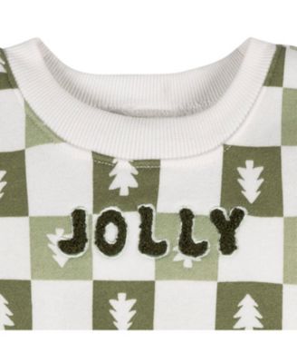 Baby Boys' 2-Piece Sweatshirt and Pant Set, Green Christmas