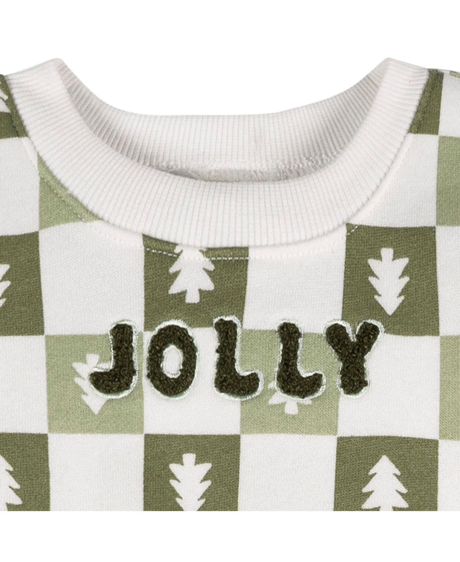 Baby Boys 2-Piece Sweatshirt and Pant Set, Green Christmas