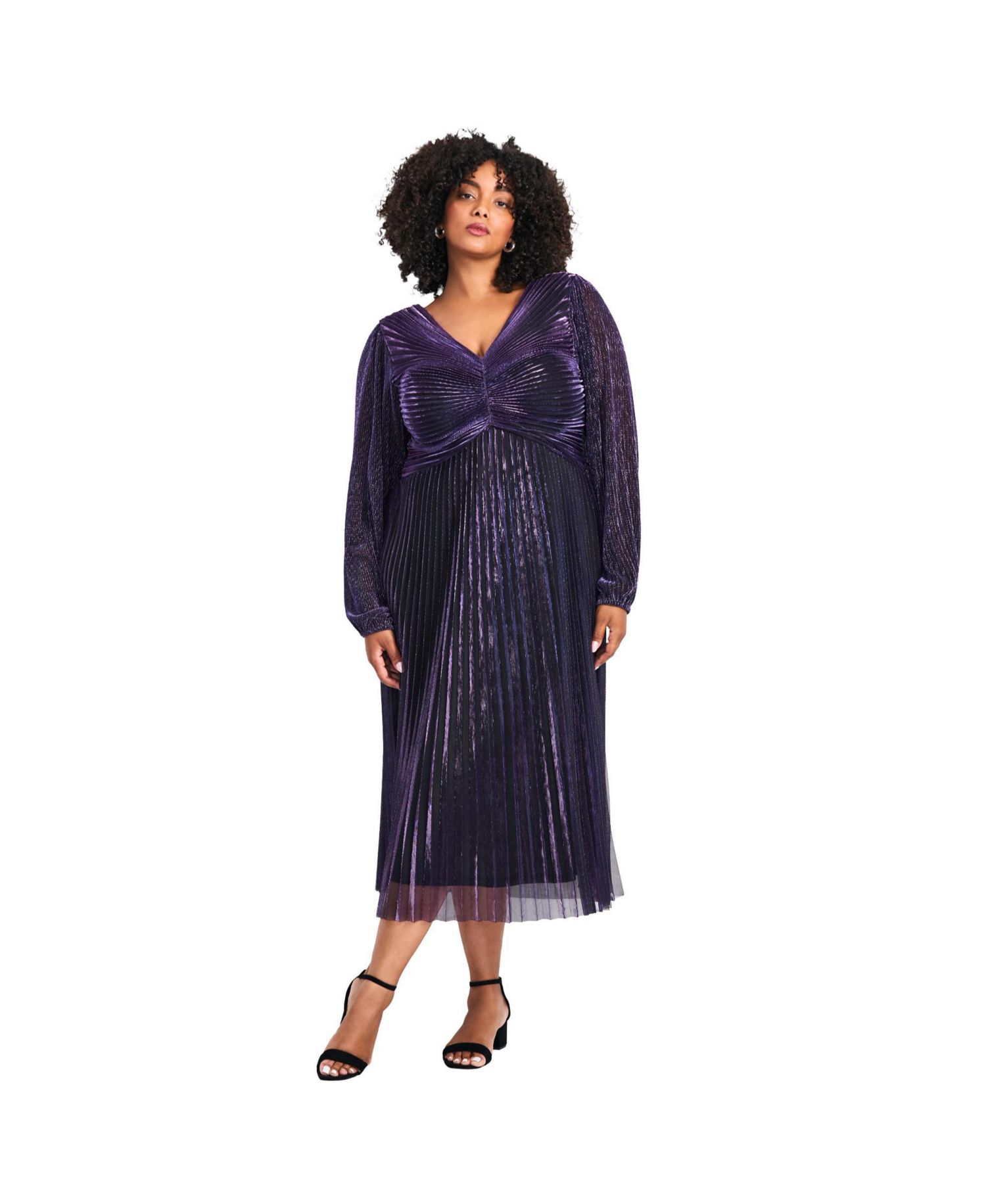 Women's Plus Size Pleated Plisse Dress