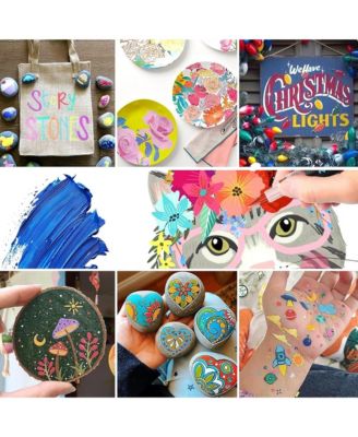 Acrylic Paint Markers, 36 Colors Dual Tip Paint Markers, Multi-Purpose Paint Pen for Rock Painting, Glass and DIY Crafts Making Art Supplies