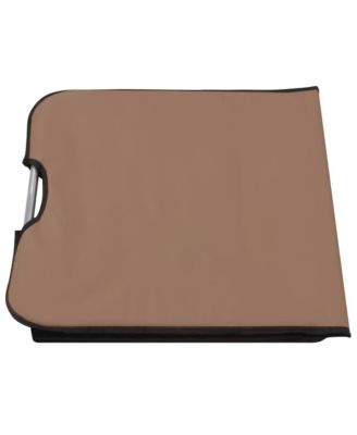 Beach Chair Set of 2 Brown Powder-coated steel and 100% polyester