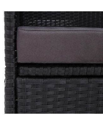 Sun Lounger Black PE rattan Outdoor Sofa Rectangular