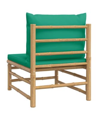 Garden Middle Sofa Green, Natural Bamboo