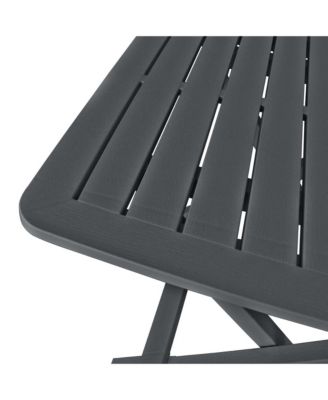 Garden Bistro Set Anthracite Plastic Compact Foldable
