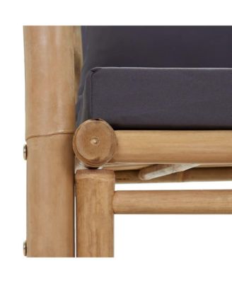 Garden Bench Dark grey, Natural bamboo