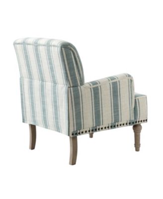 Arching Armchair with Solid Wood Legs and Nailhead Trim