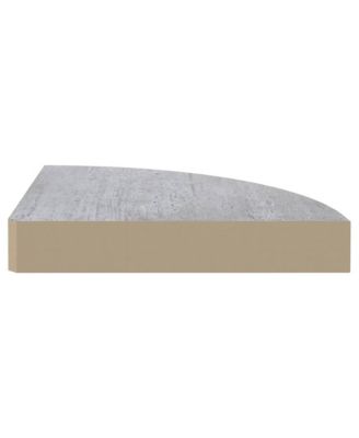 Wall Corner Shelf Set of 2 Concrete grey Honeycomb MDF, metal