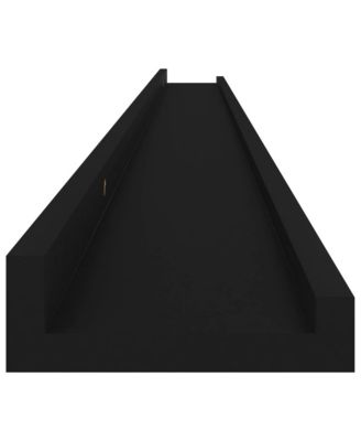 Wall Shelf Set of 2 Black MDF 45.3 in wide Wall mounting