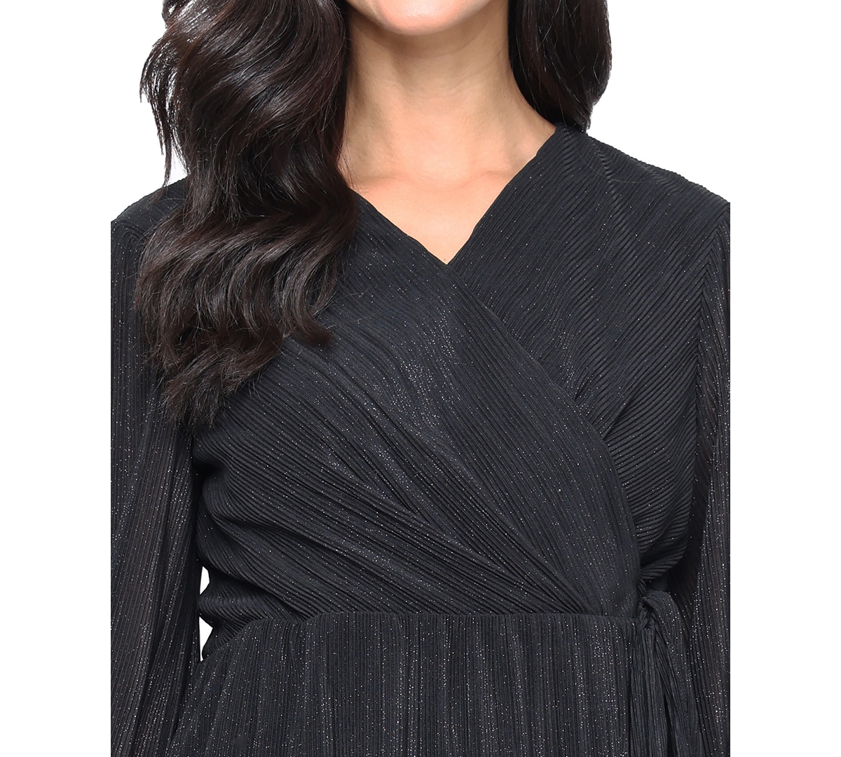 Alex Evenings Petite 3/4-Sleeve Micro-Pleated Top