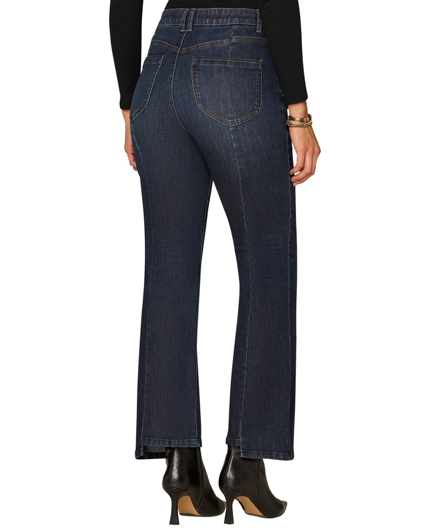 Petite "Ab"solution High-Rise Split-Hem Bootcut Jeans