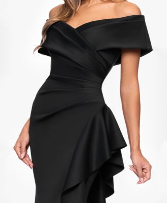 Women's Sweetheart Neck Side Ruffle Off-The-Shoulder Long Dress