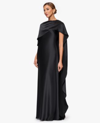 Women's Long Satin Boat Neck Dress