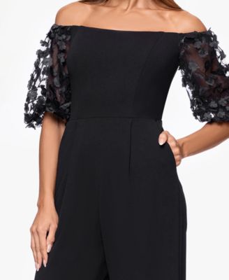 Women's Off-The-Shoulder Ruched Side Floral Jumpsuit