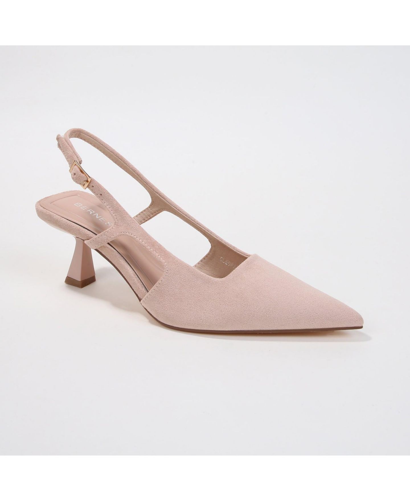 Женские туфли BERNESS Cleopatra Faux Suede Slingback Kitten Heels, цвет: Бежевый — фото 1