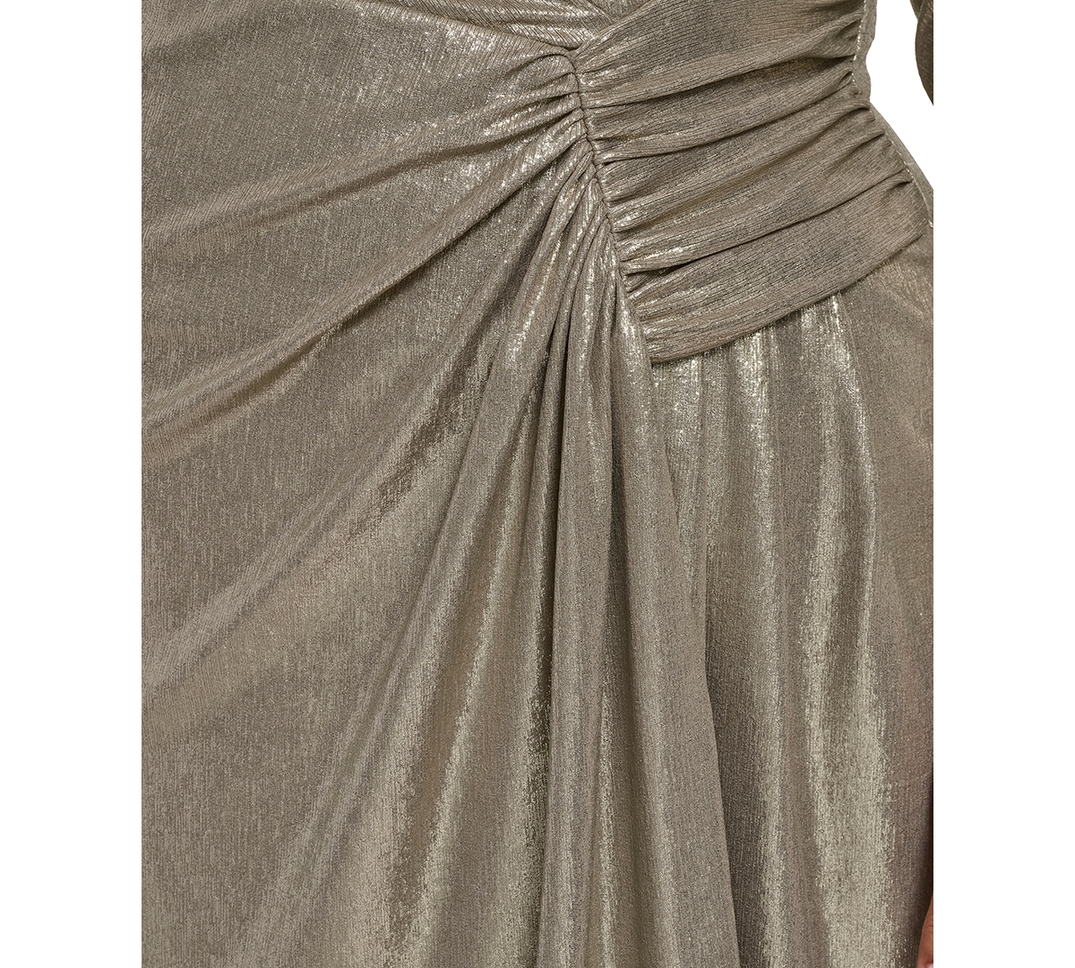 Eliza J Plus Metallic Jewel Neck Midi Dress