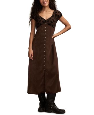 Lucky Brand - Women's Simone Velvet Burnout Midi Dress
