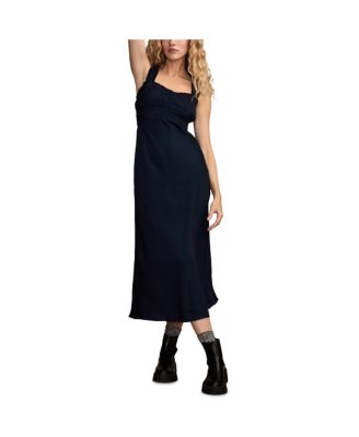 Women's Ruched Bodice Slip Midi Dress