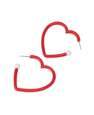 Faux Stone Love Spell Heart Hoop Earrings