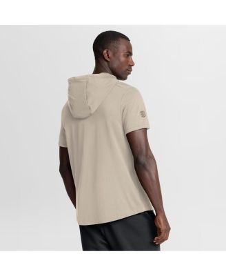 Men's Tan Vegas Golden Knights Authentic Pro Road Short Sleeve Hoodie