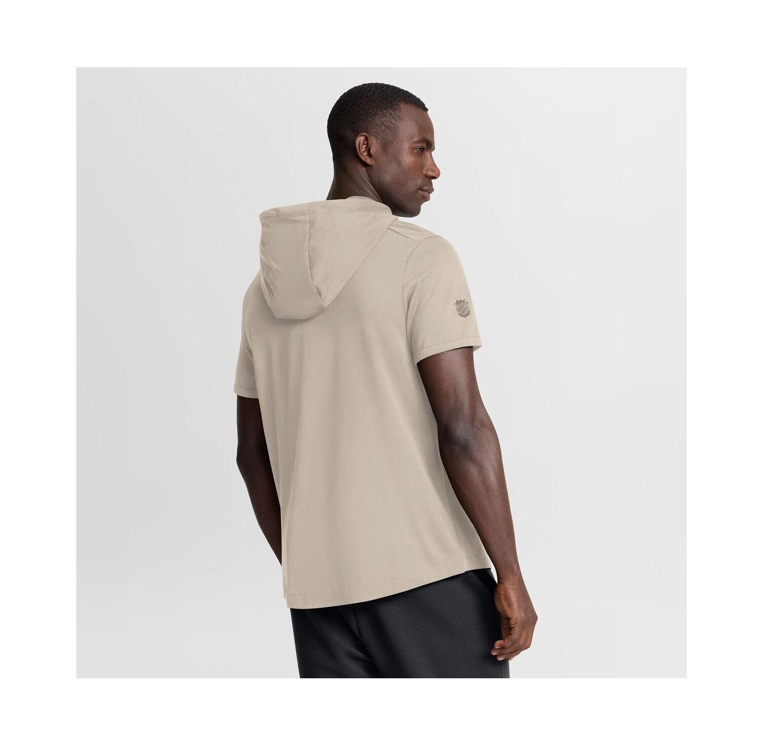 Men's Tan Vegas Golden Knights Authentic Pro Road Short Sleeve Hoodie
