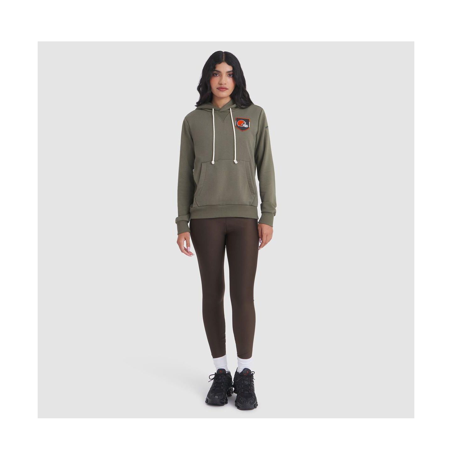 Женское худи Nike Olive Cleveland Browns 2025 Salute to Service Sideline Standard Issue Dri-FIT — фото 3