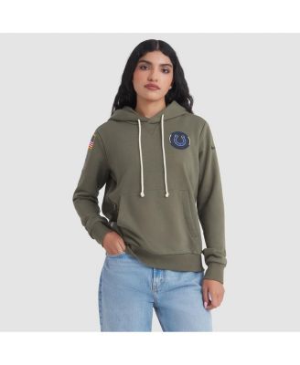 Women's Olive Indianapolis Colts 2025 Salute to Service Sideline Standard Issue Dri-FIT Hoodie