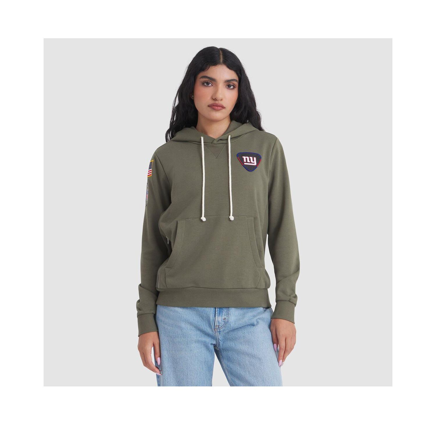 Women's Olive New York Giants 2025 Salute to Service Sideline Standard Issue Dri-FIT Hoodie