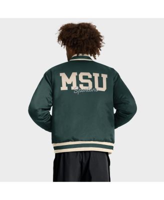 Men's Green Michigan State Spartans Legacy Full-Snap Bomber Jacket