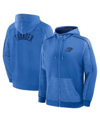 Men's Blue Oklahoma City Thunder Back Door Cut Play Defender Full-Zip Hoodie