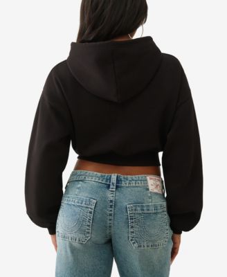 Women's Crystal Cropped Pullover Hoodie
