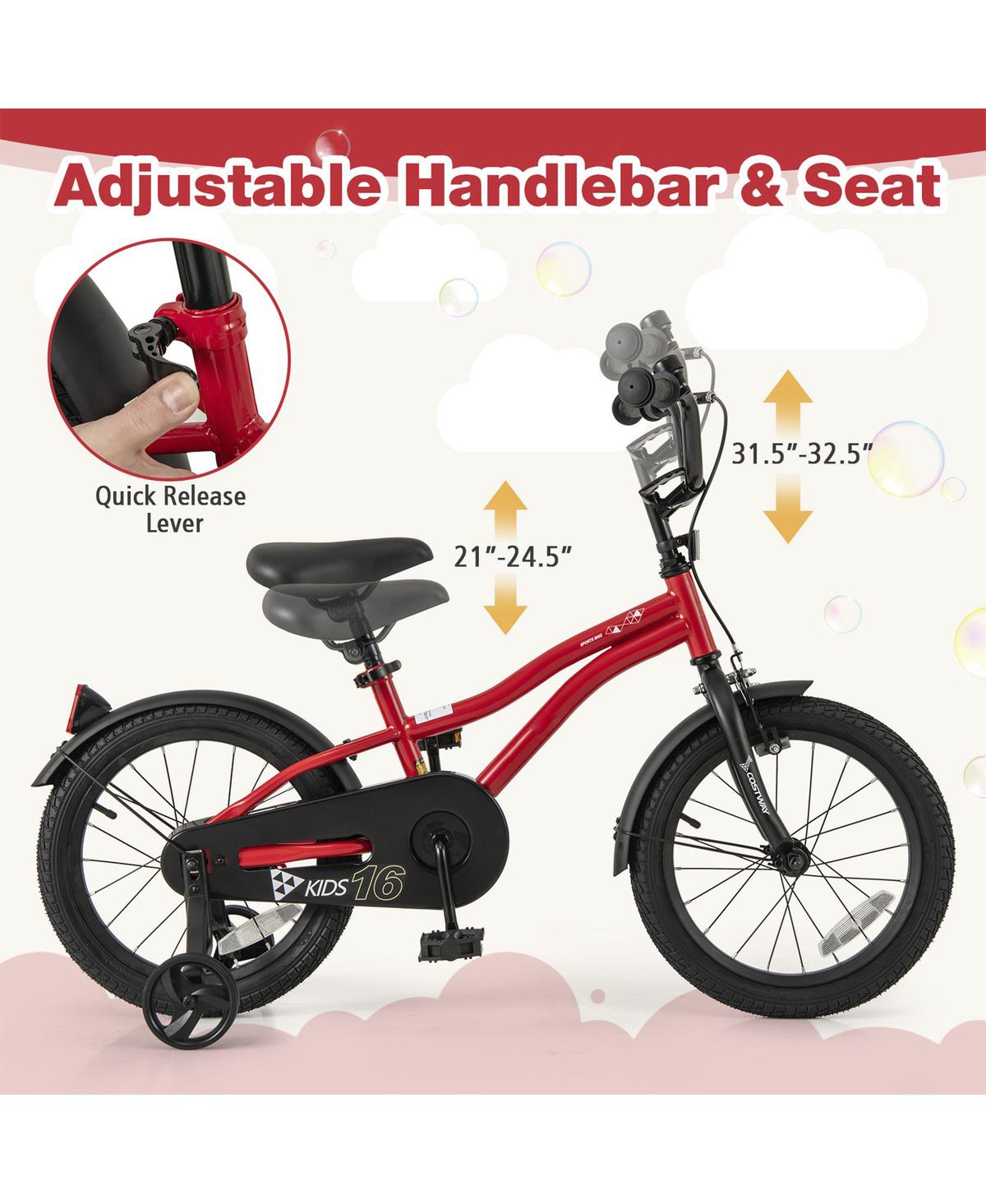 Sugift 12 Inch Kids Bike Adjustable Bicycle with Reflectors and Bell for 3-8 Years Old