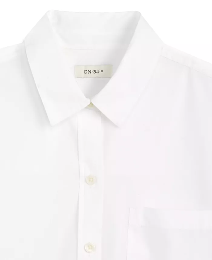Women's Cotton Poplin Oversized Button Down Shirt - thumbnail 9