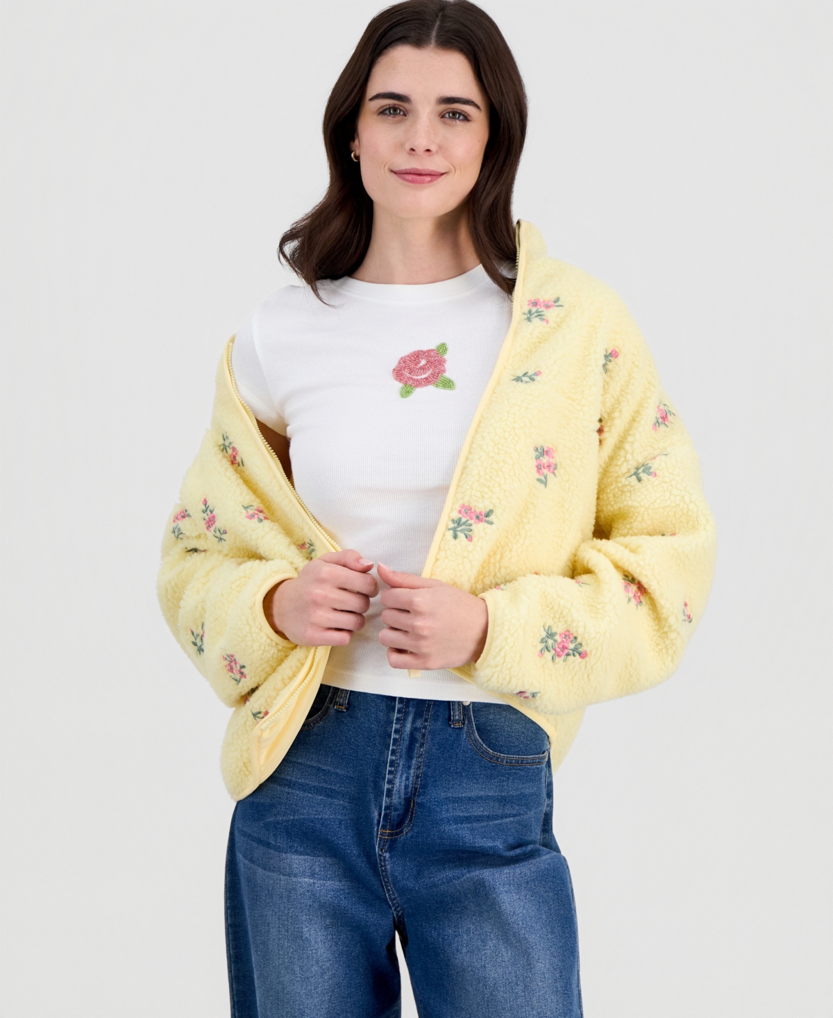 Sincerely Jules Juniors' Lightweight Novelty Fleece Jacket