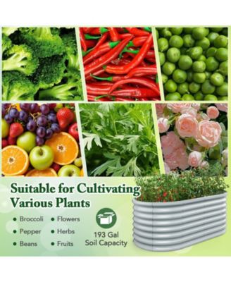 5 x 3 x 2 Ft Metal Oval Raised Garden Bed with Open Bottom Design