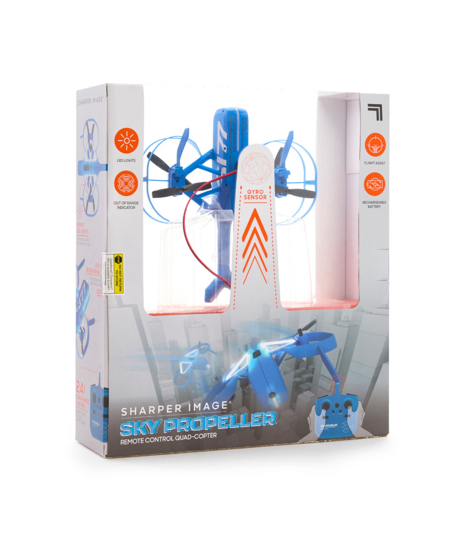 Детская игрушка Sharper Image Sky Propeller Remote Control Quad-Copter Drone, цвет: Синий — фото 7