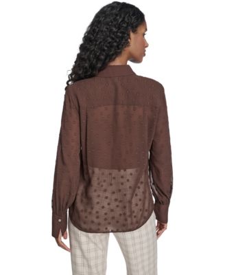 Women's Clip Dot Pleated Bib Top