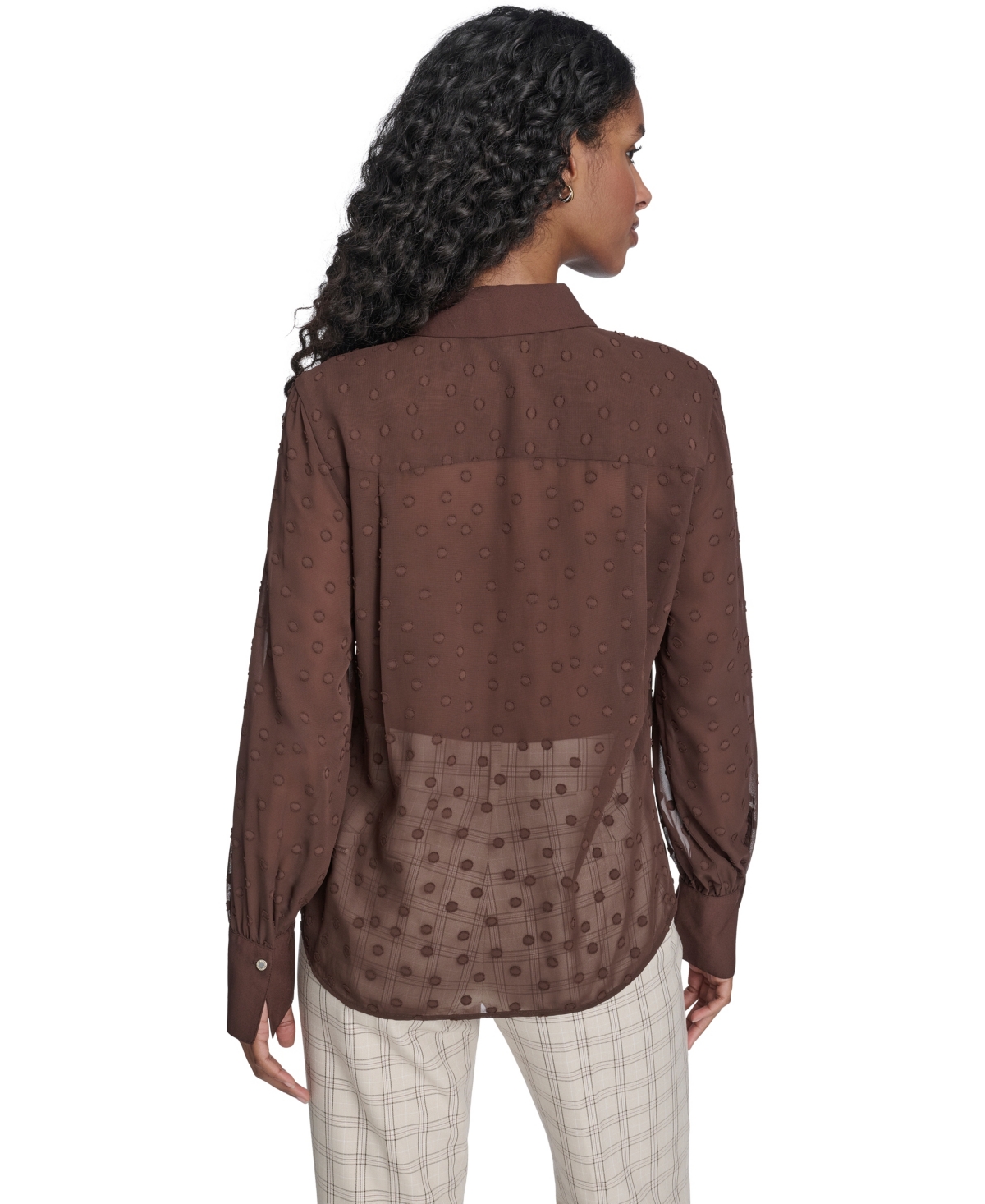 Tommy Hilfiger Women's Clip Dot Pleated Bib Top