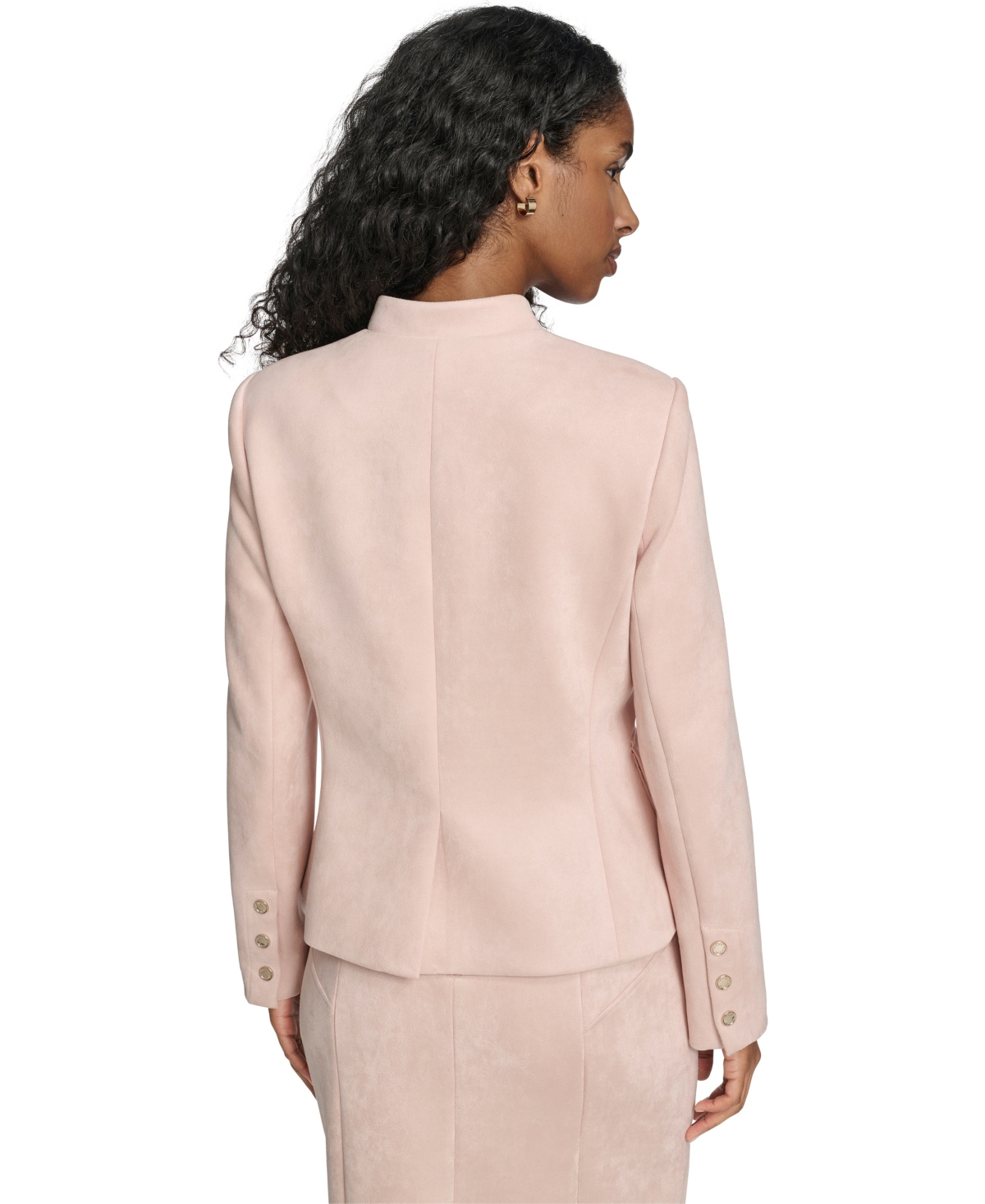 Tommy Hilfiger Women's Scuba Suede Riding Band Collar Jacket