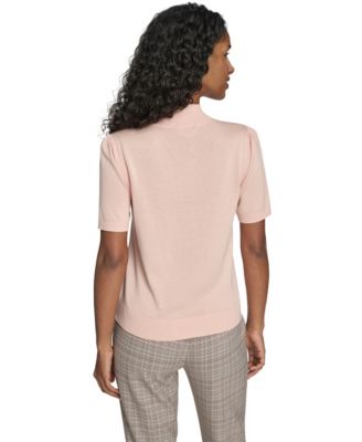 Women's Short-Sleeve Mock Neck Sweater