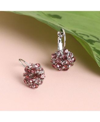 Stone Flower Hoop Earrings