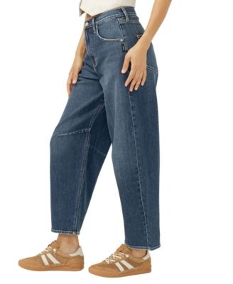 Women's High Rise Barrel Leg Jeans